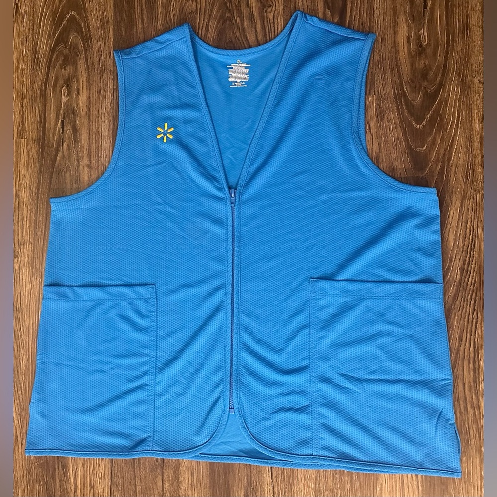 Women’s Walmart Employee Blue/Yellow Logo Employee Vest- Size 2XL